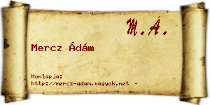 Mercz Ádám névjegykártya